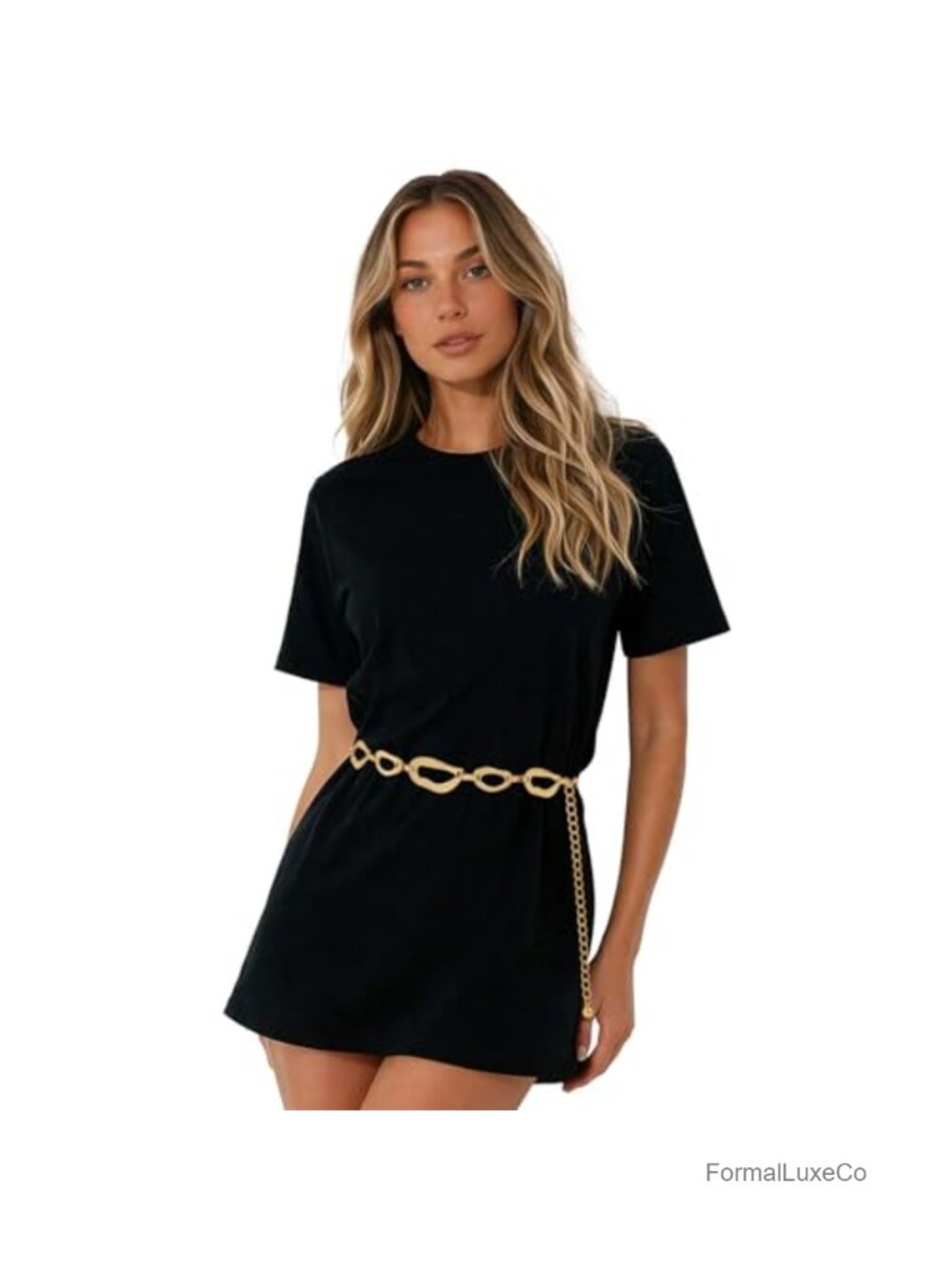 Women's Decorative Metal Waist Chain Belt Adjustable for Dresses Jeans